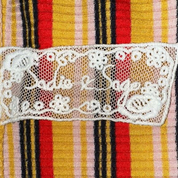 Sadie & Sage Women's Boho Wrap Tie Blouse Multicolor Striped Bell Sleeve S - Picture 2 of 5